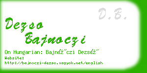 dezso bajnoczi business card